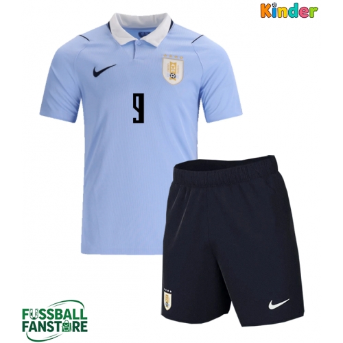 Uruguay Darwin Nunez #9 Replik Heimtrikot Kinder WM 2026 Kurzarm (+ Kurze Hosen)